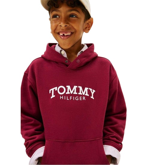 Tommy Hilfiger Kinder/Kids Logo Hooded Trekkoord Hoodie (Kersenrood) - Image 4