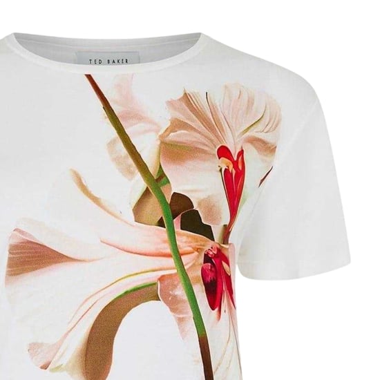 Ted Baker Dames/Dames Bloem Slim T-shirt (Naakt Roze) - Image 2