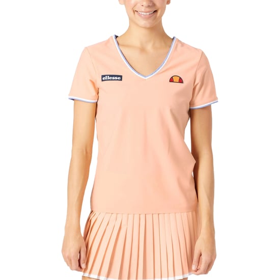 Ellesse T-shirt med V-ringning för kvinnor och damer (Ljusorange) - Image 3