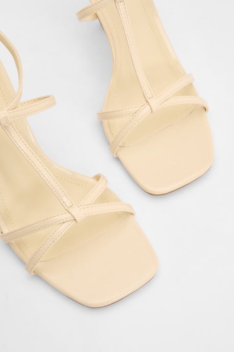 Strappy T Bar Detail Stiletto Heels - Image 5