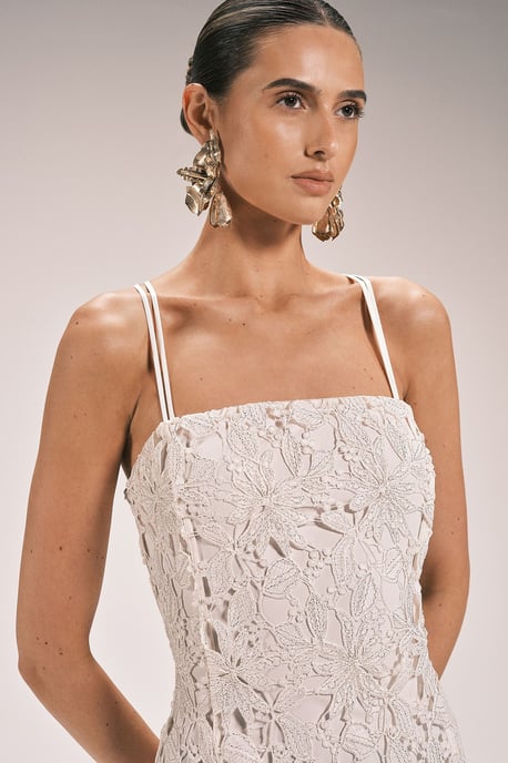 Petite Lace Detail Strappy Midi Dress - Image 3