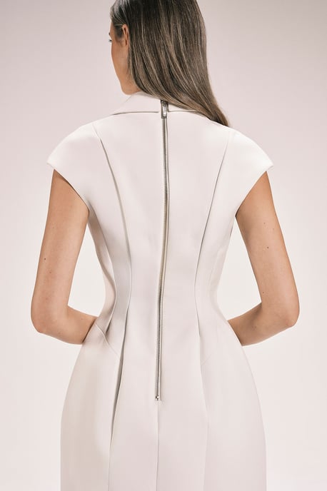 Compact Stretch Seam Detail Tailored Mini Dress - Image 3