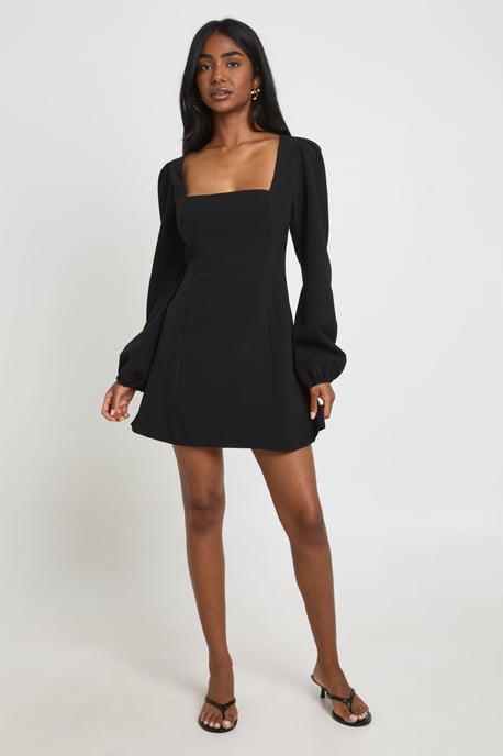Volume Sleeve Fit & Flare Mini Dress - Image 3