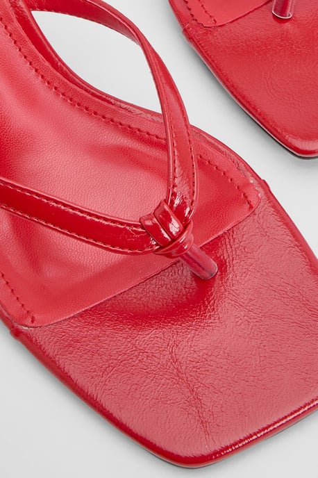 Knot Detail Toe Post Heeled Mules - Image 6