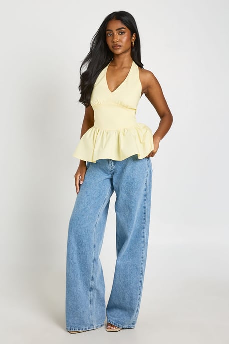 Halter Poplin Peplum Top - Image 3