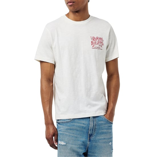Replay Mens Back Jeans Logo T-Shirt (White) - Image 3