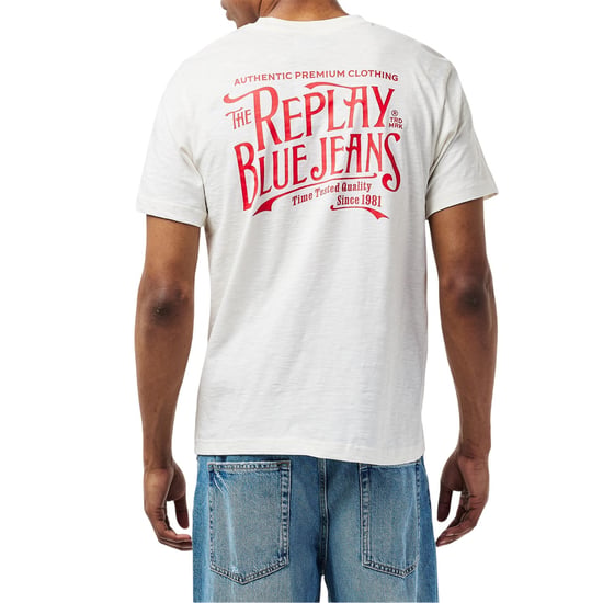 Replay Mens Back Jeans Logo T-Shirt (White) - Image 4