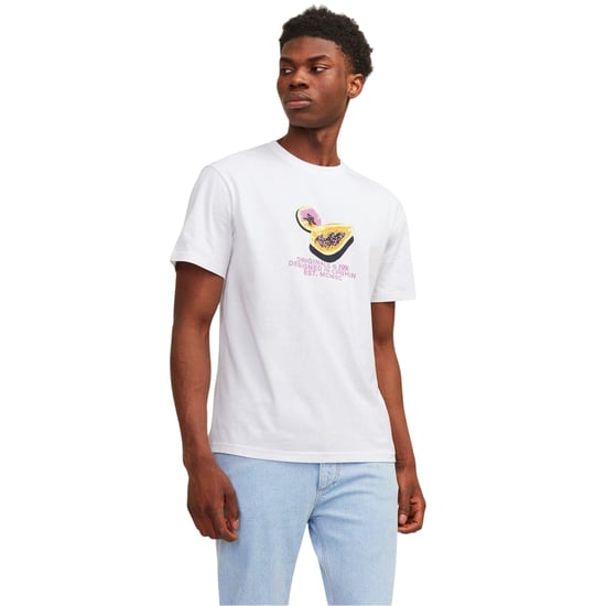 Jack And Jones Heren Papaya Ronde Hals T-Shirt (Helder Wit) - Image 3