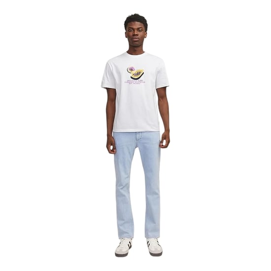 Jack And Jones Heren Papaya Ronde Hals T-Shirt (Helder Wit) - Image 5