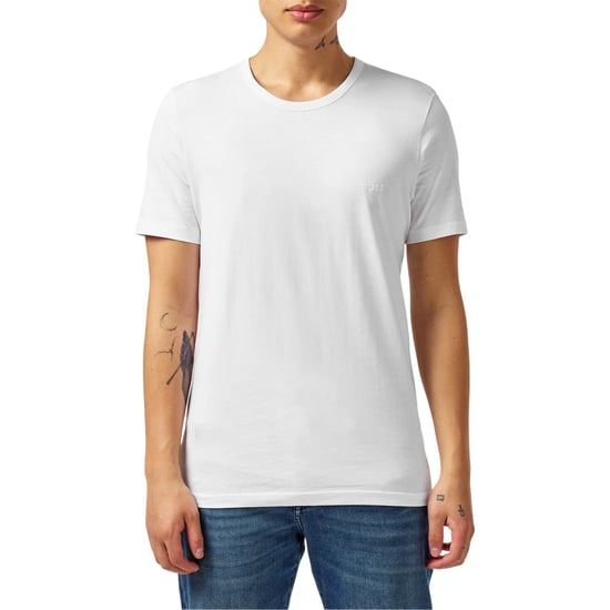 Boss T-shirt med broderad logotyp och rund hals för män (3-pack) (Vit) - Image 3