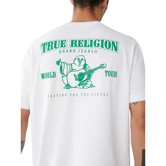 True Religion Herre-T-shirt med tryck på ryggen i Heritage-stil (Optic White) - Image 2