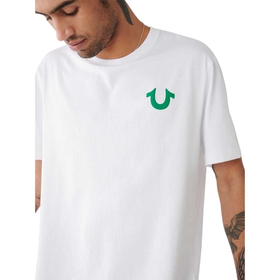 True Religion Herre-T-shirt med tryck på ryggen i Heritage-stil (Optic White) - Image 3
