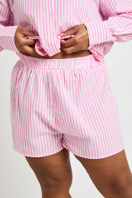 Plus Cotton Pinstripe Pyjama Short - Image 4