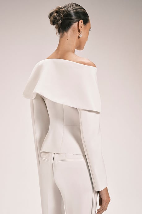 Compact Stretch Satin Side Tailored Straight Leg Trouser - Image 4