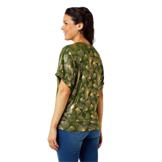 Biba Dames/Dames Foil Twisted Top (Kaki Groen) - Image 2