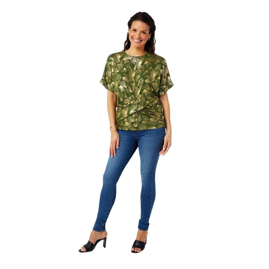 Biba Dames/Dames Foil Twisted Top (Kaki Groen) - Image 4