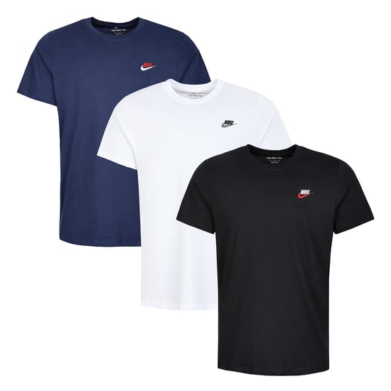 3 Pack Nike Sportswear Men's Club T Shirt - Blue/White/Black - Image 1