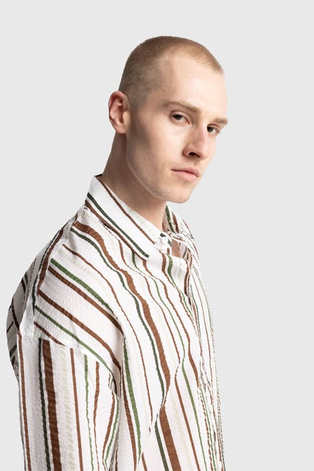 Ontspannen Pasvorm Gestreepte Katoenen Shirt - Image 2