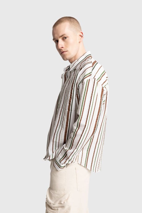 Ontspannen Pasvorm Gestreepte Katoenen Shirt - Image 4