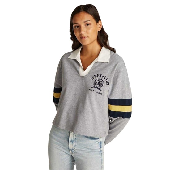 Tommy Jeans Dames Crest Katoenen Sweatshirt (Grijs Heather) - Image 1