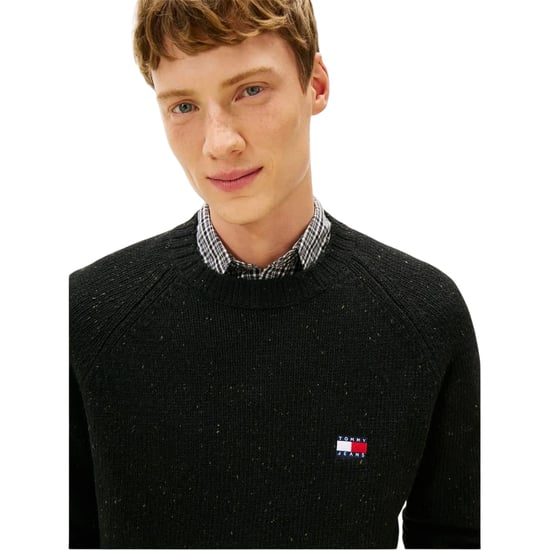 Tommy Jeans Heren-sweatshirt met badge en ronde hals (Zwart) - Image 3