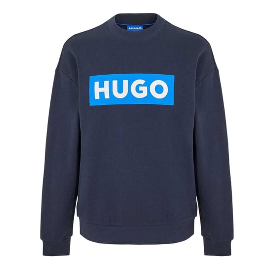 Hugo Heren Niero Box Logo Crew Neck Sweatshirt (Marine) - Image 1