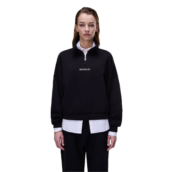 Napapijri Womens/Ladies Almas Quarter Zip Sweatshirt (Black) - Image 1