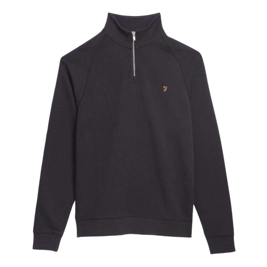 Farah Heren Quarter Zip Sweatshirt (Zwart) - Image 1