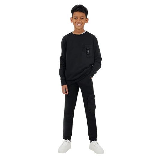 Brave Soul Technisch sweatshirt met lange mouwen voor kinderen (Jet Zwart) - Image 4