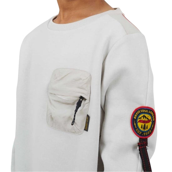 Brave Soul Sweatshirt met borstzak voor jongens (Lichtgrijs) - Image 3