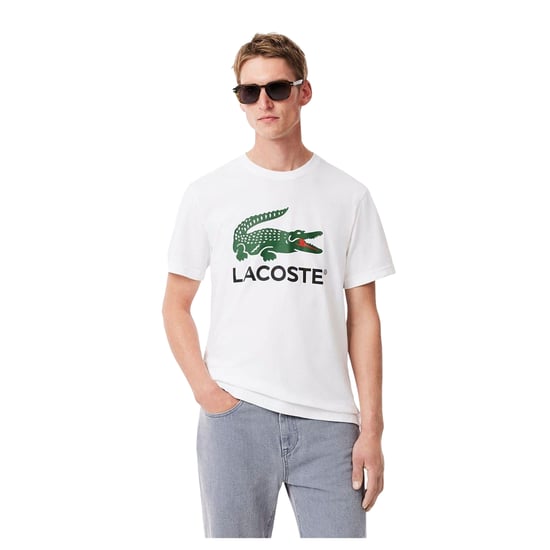 Lacoste Mens Crocodile Print Regular T-Shirt (White) - Image 3