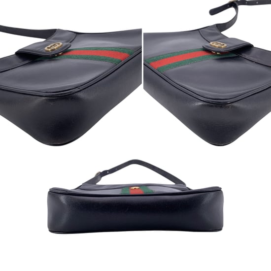Gucci Vintage läderaxelväska gäller ej - Image 4