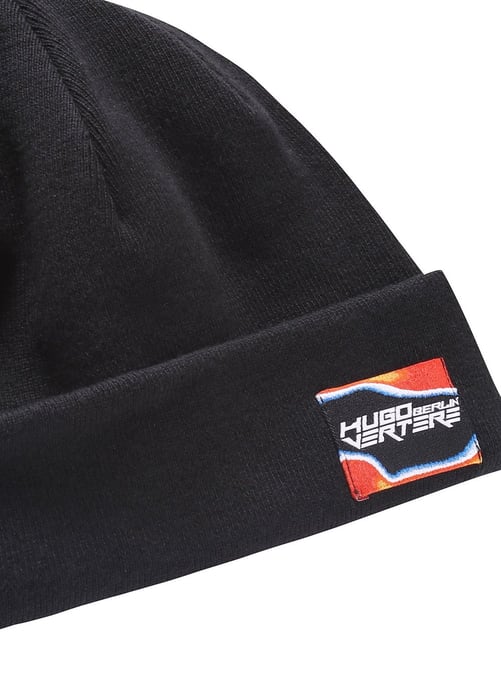 HUGO x Vertere Berlin Exclusive Logo Beanie Hat - Black - Image 3