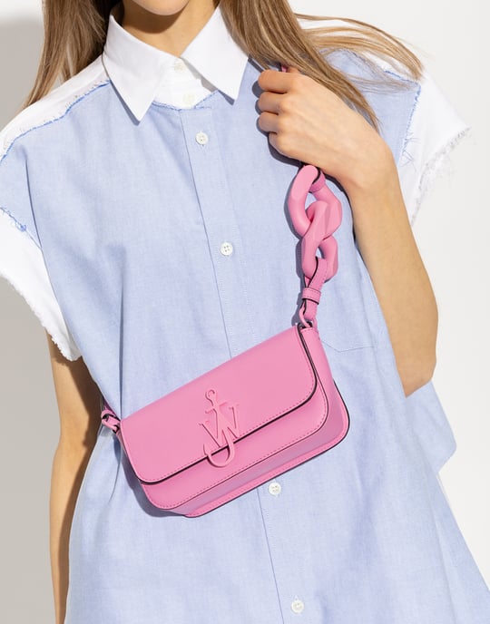 Roze Leren Schoudertas - Image 5