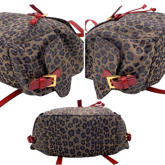 Fendi Vintage stoffen rugzak met luipaardprint - Image 4