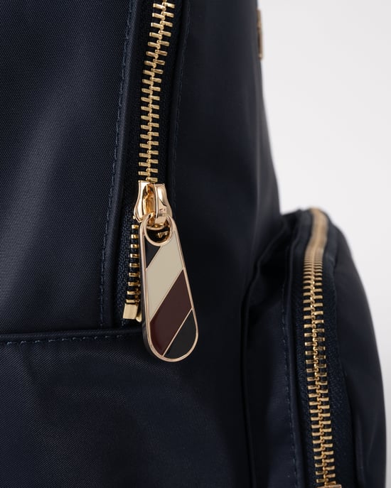 TH Logo Detail Backpack in Navy - Image 6