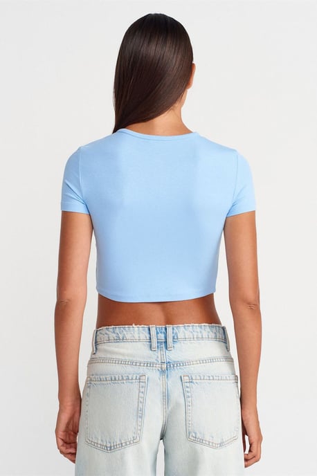 Slim Fit Cropped Blouse Met Knopen - Image 2