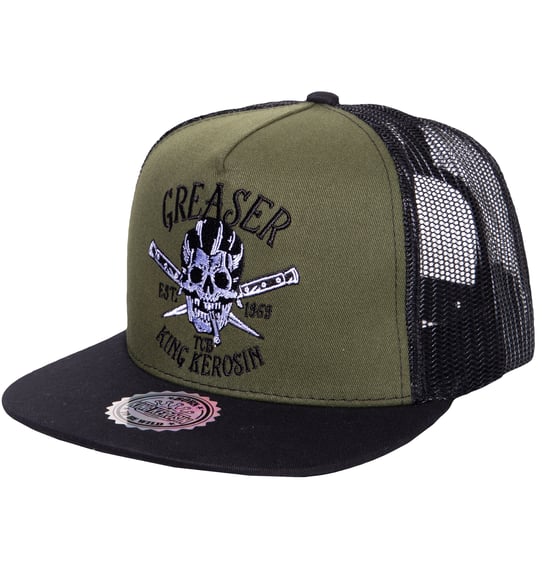 King Kerosin Herren KING KEROSIN Snapback Cap mit Netzeinsatz Greaser - Image 1