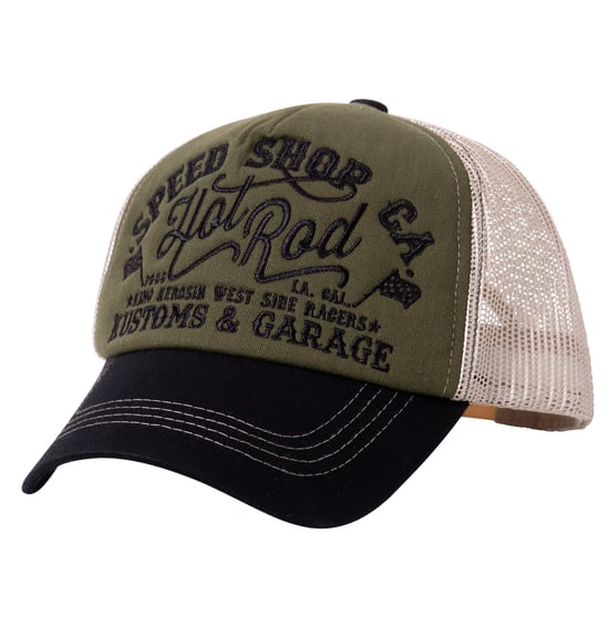 King Kerosin Herren King Kerosin Trucker Cap mit Front-Stickerei Hot Rod - Image 1