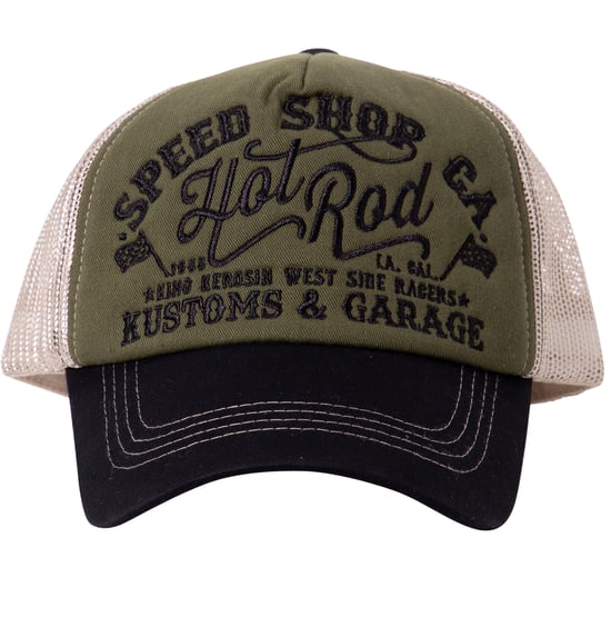 King Kerosin Herren King Kerosin Trucker Cap mit Front-Stickerei Hot Rod - Image 3