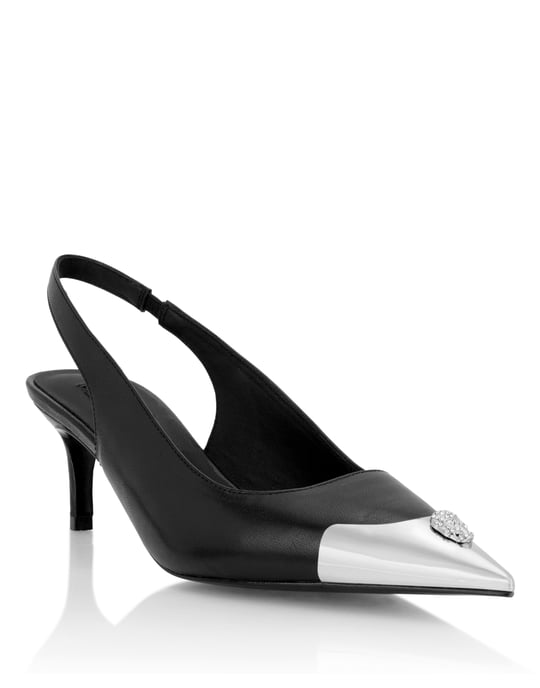 Leather Slingback Shoes Skull Toe - Image 1