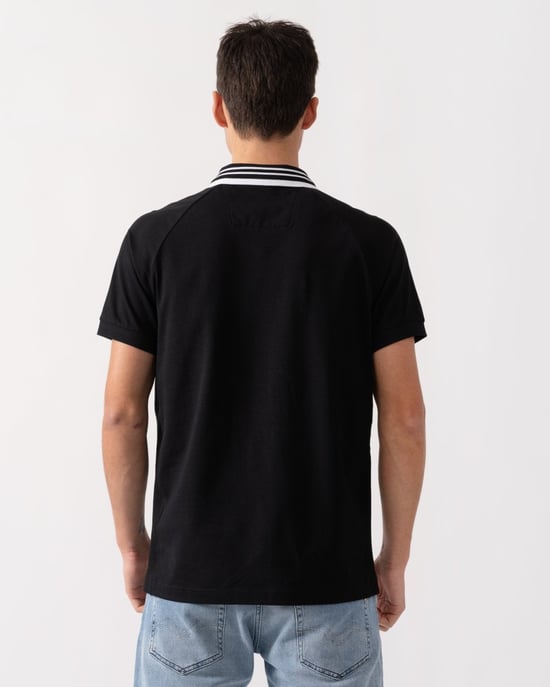 Paddy Rib Polo Shirt in Black - Image 2
