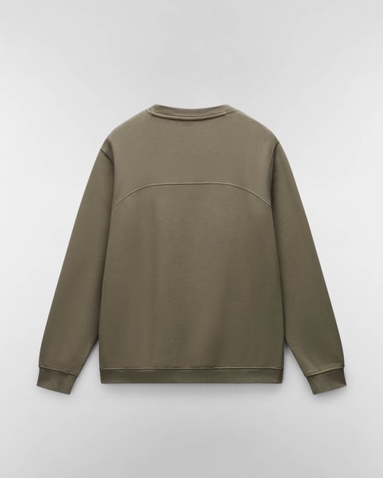 Badge Crew Neck Sweatshirt in Olive - Image 2