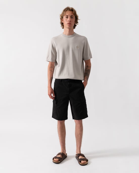 Logo Detail Cargo Shorts in Black - Image 4