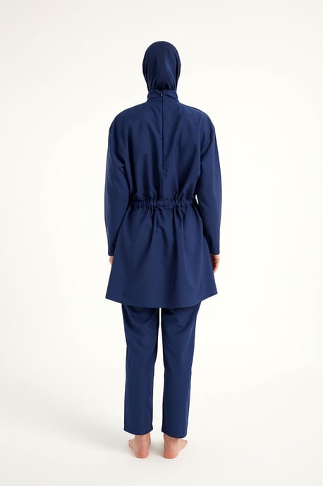 Andalus Burkini-set met volledige dekking en kleurrijke ruches aan de voorkant - Image 5