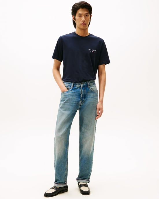 Regular Fit Tommy Hilfiger Brand Love Small T-Shirt in Navy - Image 3