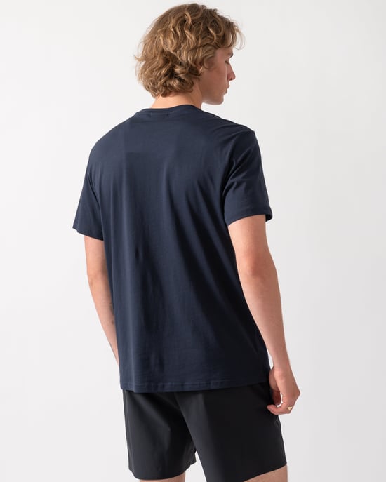 Short Sleeve Logo Detail T-Shirt in Navy - Image 2