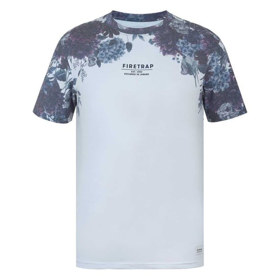 Firetrap Mens Sub All-Over Print T-Shirt (White/Navy) - Image 1