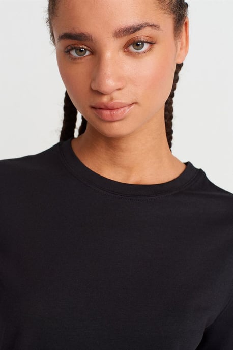 Dames Katoen Modal Crew Neck T-Shirt - Image 3
