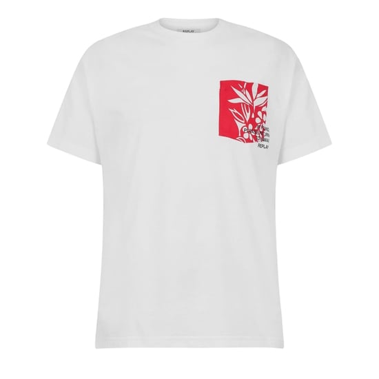 Replay Heren Hawaiian Normaal T-Shirt (Wit) - Image 2